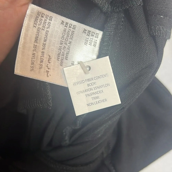 Alfani Pants with Faux Leather Trim Fit and Flare Size 18W - Picture 7 of 9